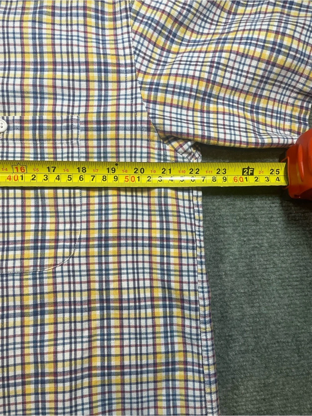 Casual Yellow and Blue Plaid Button-Down Shirt